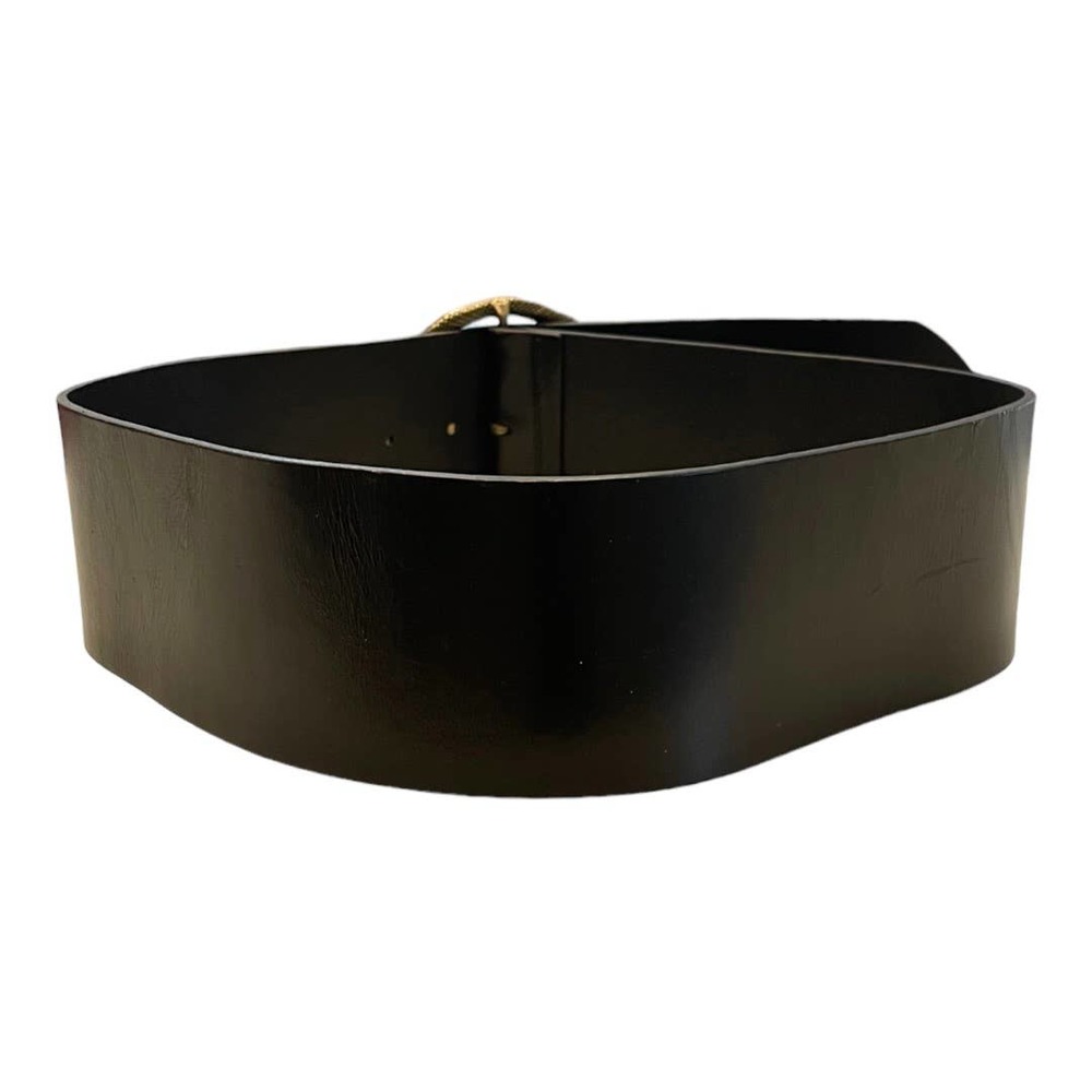 Anthropologie Wide Leather Belt Size XS/S Black New - Picture 7 of 7